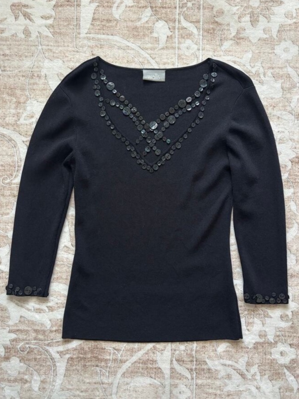 Wallis Long Sleeve Beaded Top